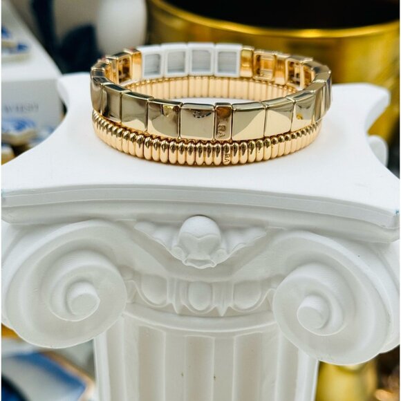 🆕 ROXANNE ASSOULIN 🧿 NWOT Golden MAMA Bracelet Set - Set of 2 - Picture 10 of 14